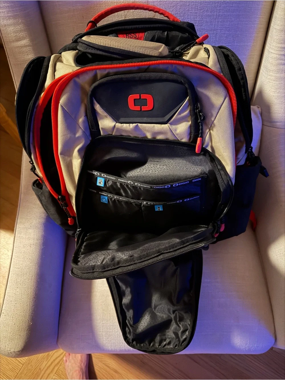 OGIO Renegade Pro Tech Backpack - Rare Tan/Blue/Red Edition